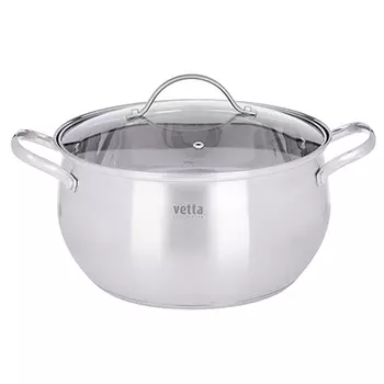 Кастрюля 6,8 л VETTA Женева, со стеклянной крышкой, индукция