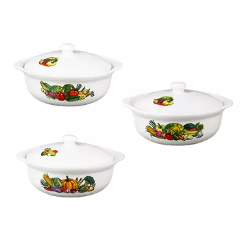 Кастрюля керамическая 2 л MILLIMI Аппетит, с крышкой, 4 дизайна