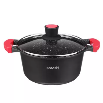 Кастрюля с крышкой, антипригарное покрытие, 4,1л, d24 см, SATOSHI "Кале"
