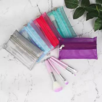 Кисти для макияжа в косметичке ЮниLook, 12 см, ворс нейлон, 5 цветов