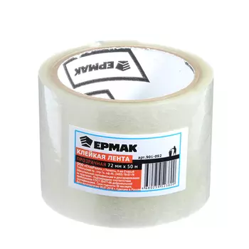 Клейкая лента, 72 ммx50 м, прозрачная, ЕРМАК