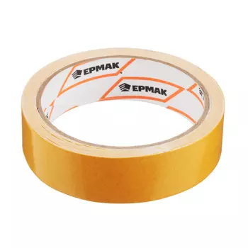 Клейкая лента двухсторонняя, полипропилен, 25 ммх10 м, инд.упаковка, ЕРМАК
