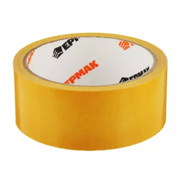 Клейкая лента двухсторонняя, полипропилен, 38 ммх10 м, инд.упаковка, ЕРМАК
