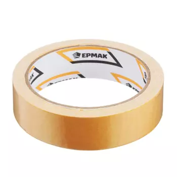 Клейкая лента двухсторонняя, ткань осн., 25 ммх10 м, инд.упаковка, ЕРМАК