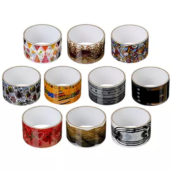 Клейкая лента, ПВХ, 4,8х100 см, 10 дизайнов