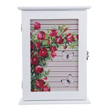 Ключница с изображением роз, 30х22х5,5см, МДФ, 6 крючков