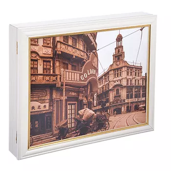 Ключница закрытая "Город", на 7 крючков, МДФ, 31х26х5см