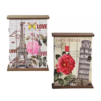 Ключница закрытая, на 6 крючков, МДФ, 26х20х6,5см, 2 дизайна