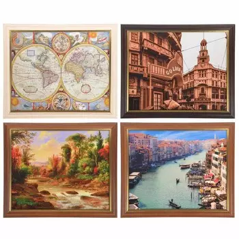 Ключница закрытая, на 7 крючков, МДФ, 31х26х5см, 4 дизайна