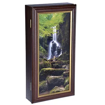 Ключница закрытая с изображением природы, на 3 крючка, 15х30х5см, МДФ, Дизайн