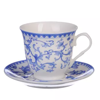 Кофейный сервиз 12 предметов, костяной фарфор, 110 мл, MILLIMI "Майолика"