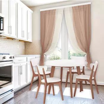 Комплект штор для кухни, 250х160 см "Лидия", 5 цветов, ПЭ