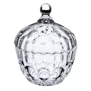 Конфетница с крышкой, стекло, 11x14 см, "Анета"