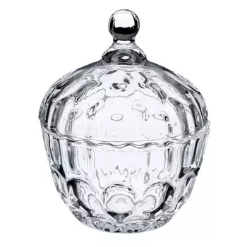 Конфетница с крышкой, стекло, 11x14 см, "Анета"