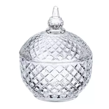 Конфетница с крышкой, стекло, 9,5x12 см, "Алисия"