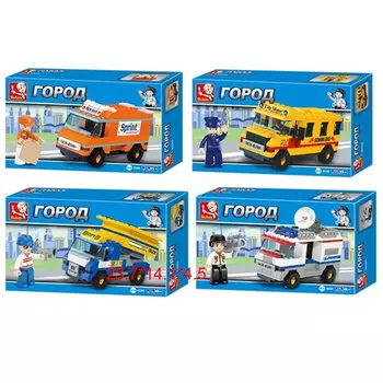 Конструктор для мальчиков SLUBAN, пластик, 6+, 4 дизайна, Гор-M38-B100,200,300,500, 265-387