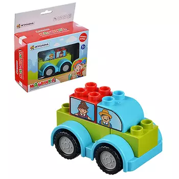 Конструктор пластик "Машинка" с крупными деталями, 6 дет., 3+, 188-167