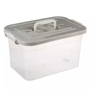Контейнер для хранения на защелках с ручкой, 35,5х23,5х19см, 10л, Полимербыт