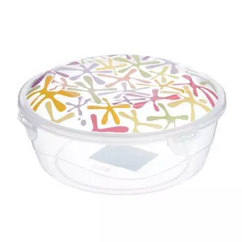 Контейнер круглый с защелками 1,2л, пластик, М1238