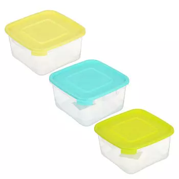 Контейнер пищевой 460 мл, 3 цвета, пластик, Каскад "Квадро", Полимербыт