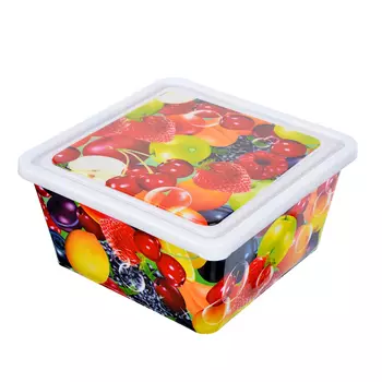 Контейнер с крышкой 1,7 л, пластик, 17,5х17,5 см