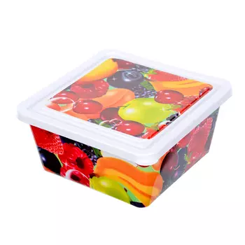 Контейнер с крышкой 850 мл, пластик, 14х14 см