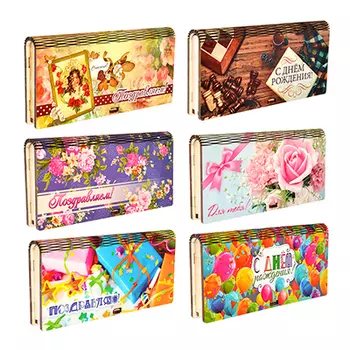 Конверт для денег, ДВП, 17,5х8,5х2,5см, 6 дизайнов