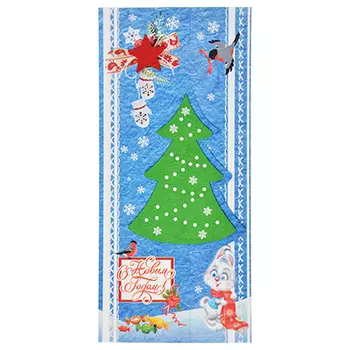 Конверт для денег с елочкой, бумага, фетр, 17,5х8 см