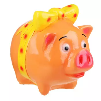 Копилка гипсовая, Поросёнок с бантом, 15x23 см