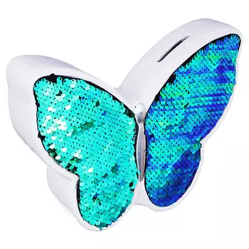 Копилка в виде бабочки с пайетками, керамическая, 21х5,1х15,7см