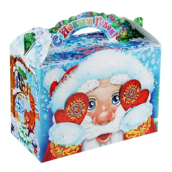 Коробка для подарков "Варежки ", картон 390г, 215х230х100мм, до 1000г