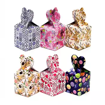 Коробка подарочная бумажная, 10х8,5х8,5см, 6 дизайнов ГЦ