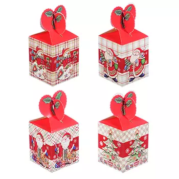 Коробка подарочная бумажная, 8,5х8,5х18 см, 4 дизайна, арт 1