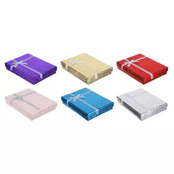 Коробка подарочная с бантом, 12х16х3 см, 6 цветов, арт.2102