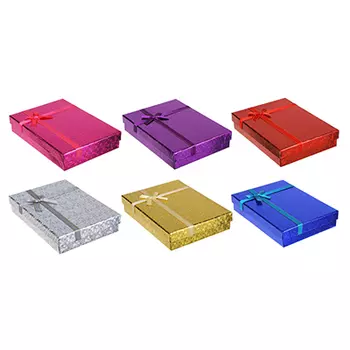 Коробка подарочная с бантом, 13х18х3,5 см, 6 цветов, арт.2103