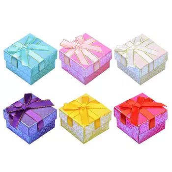 Коробка подарочная с бантом, 5х5х3,3 см, 6 цветов