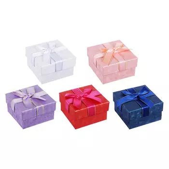 Коробка подарочная с бантом, 7,5х7,5х4,5 см, 5 цветов
