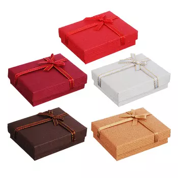 Коробка подарочная с бантом, 7х9х2,5 см, 6 цветов