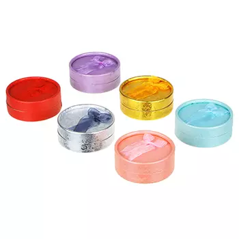 Коробка подарочная с бантом круглая, 8х8х3,5 см, 6 цветов