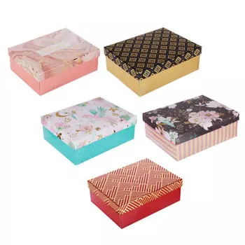 Коробка подарочная складная с фольгированным слоем 21х16х7,5 см, бумага, 5 цветов