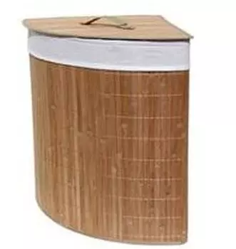 Корзина для белья складная угловая, бамбук, 35x35х50см, VETTA