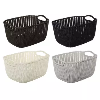 Корзинка вязаная, пластик, 29х22х17 см, 4 цвета, VETTA