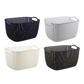 Корзинка вязаная, пластик, 38х28х23 см, 4 цвета, VETTA