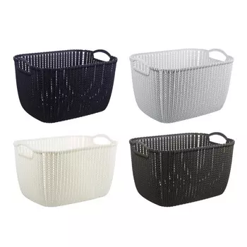Корзинка вязаная, пластик, 38х28х23 см, 4 цвета, VETTA