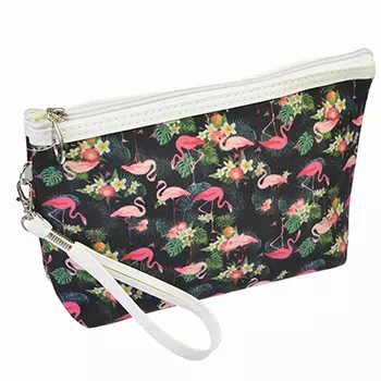 Косметичка с фламинго, полиэстер, 21,5х13х6см, 2 цвета, #1