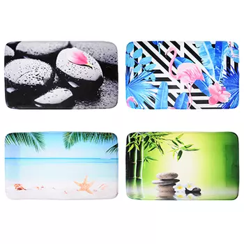 Коврик для ванной, флис, пена 10 мм, 50х80 см, 4 дизайна, VETTA