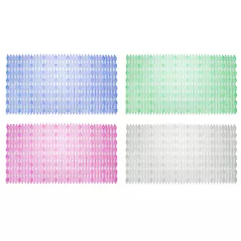 Коврик для ванны противоскользящий, ПВХ, 66x36см, 4 цвета, VETTA "Цветочная поляна"