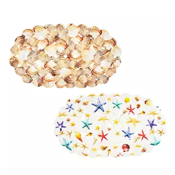 Коврик для ванны противоскользящий, ПВХ, 68x38см, 5 дизайнов, VETTA "Сплит"