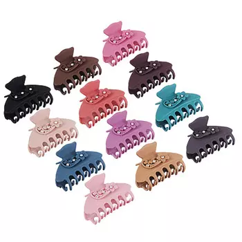 Краб для волос, пластик, 8см, 12 цветов, ЗК19-12