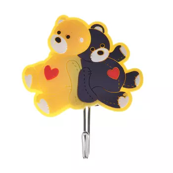 Крючки самоклеящиеся 2 шт, резина/металл, ВЕСЕЛЫЙ РОДЖЕР "Мишки"